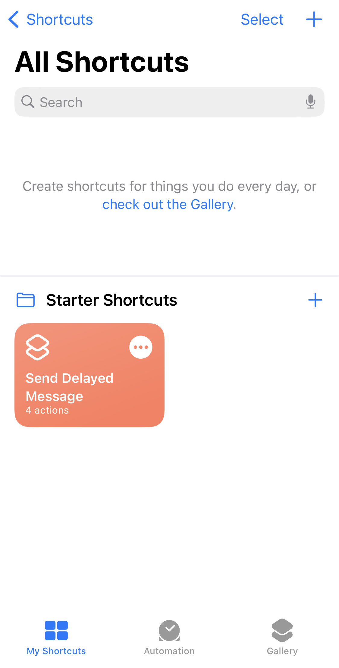 The shortcuts app